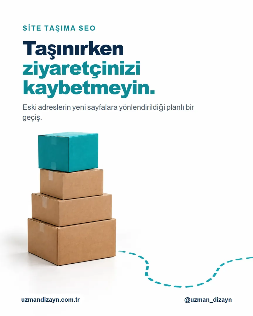 Taşınırken ziyaretçinizi kaybetmeyin: üstteki turkuaz olan taşıma kolileri ve kesik çizgili yol