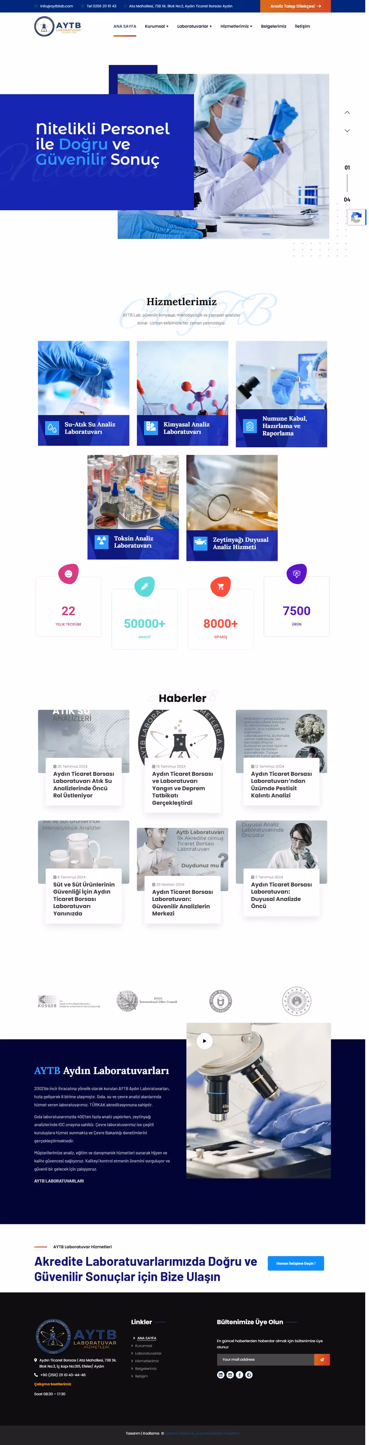 aytblab.com ana sayfasının tam sayfa ekran görüntüsü