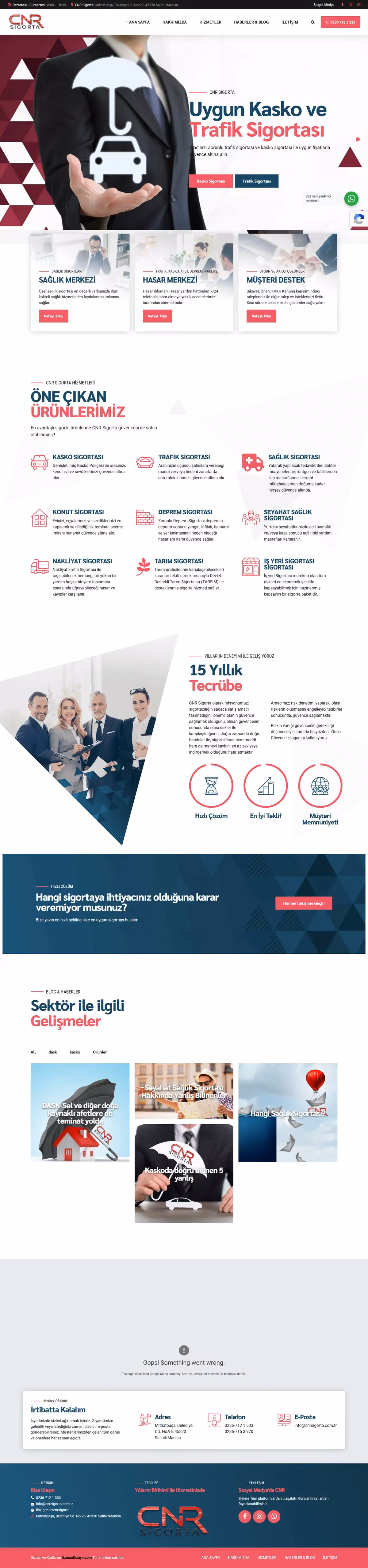 cnrsigorta.com.tr ana sayfasının tam sayfa ekran görüntüsü