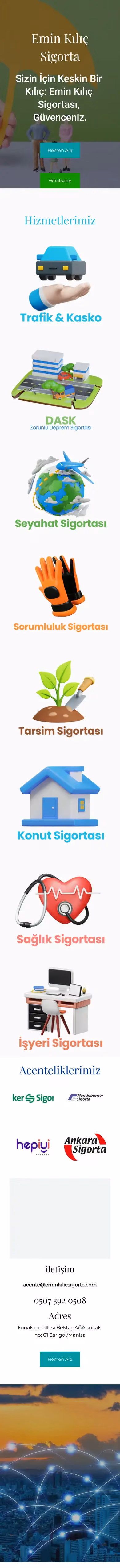 eminkilicsigorta.com ana sayfasının tam sayfa ekran görüntüsü