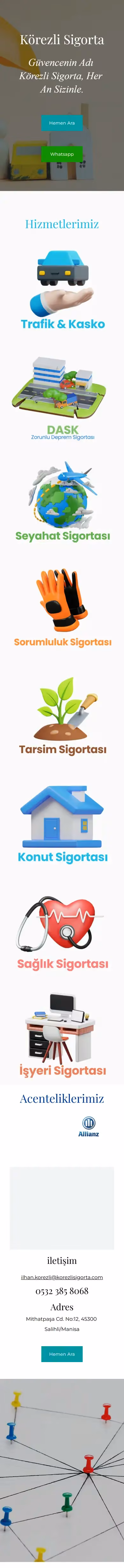 korezlisigorta.com ana sayfasının tam sayfa ekran görüntüsü