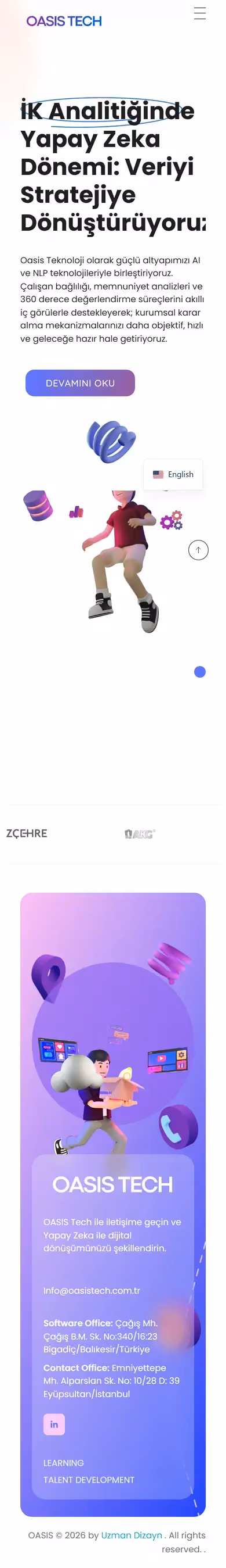 oasistech.com.tr ana sayfasının tam sayfa ekran görüntüsü