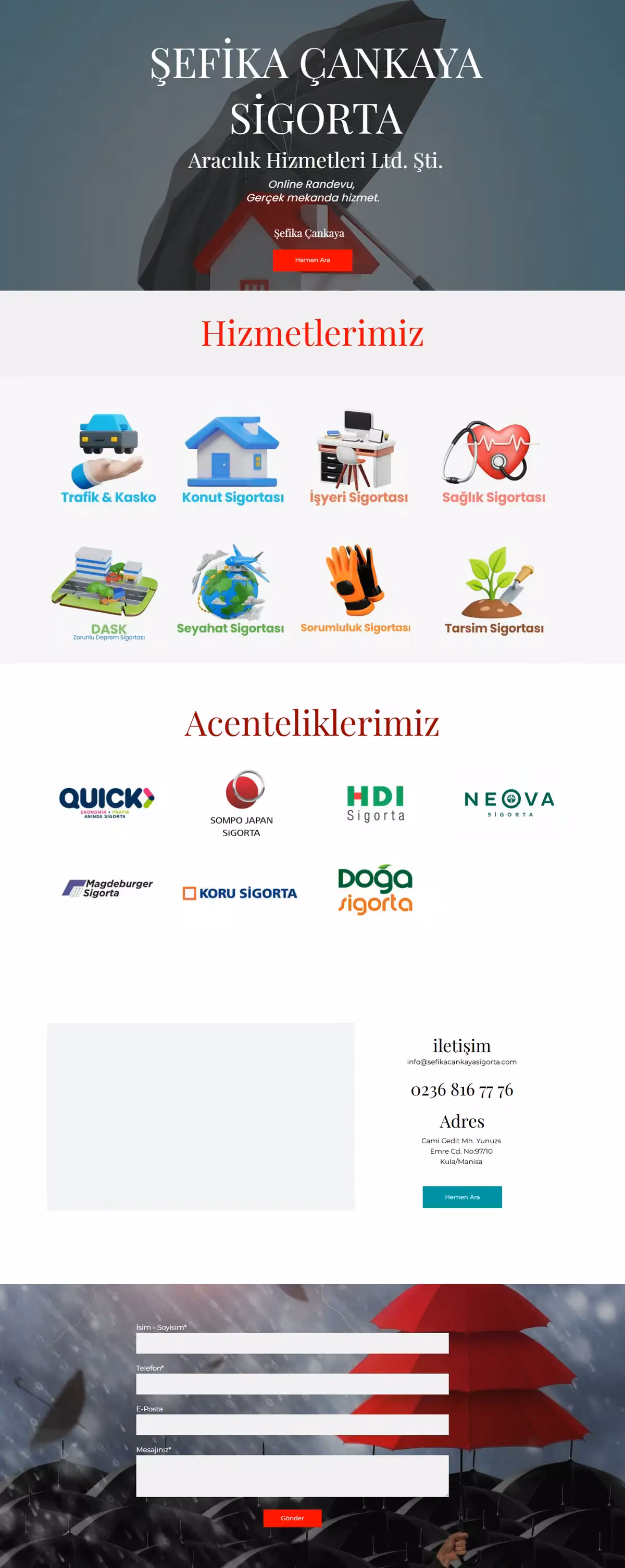 sefikacankayasigorta.com.tr ana sayfasının tam sayfa ekran görüntüsü