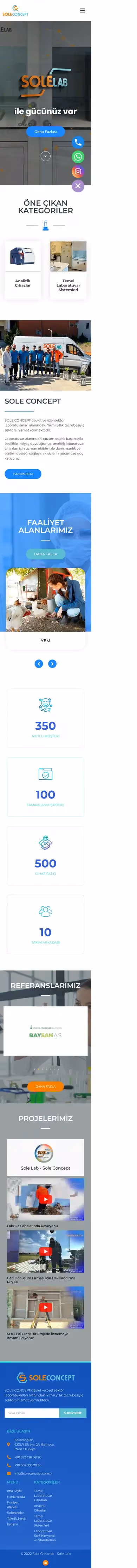 soleconcept.com.tr ana sayfasının tam sayfa ekran görüntüsü
