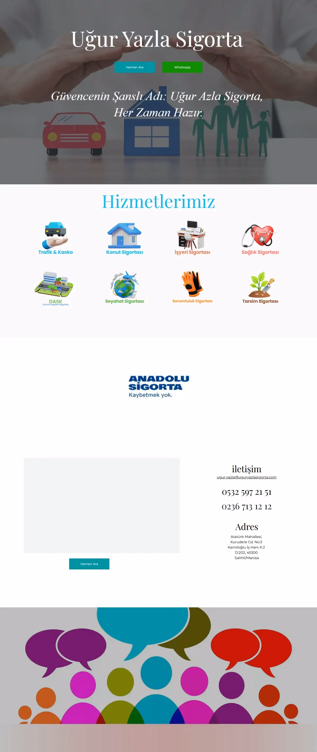 uguryazlasigorta.com ana sayfasının tam sayfa ekran görüntüsü